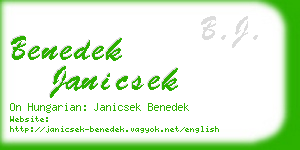 benedek janicsek business card